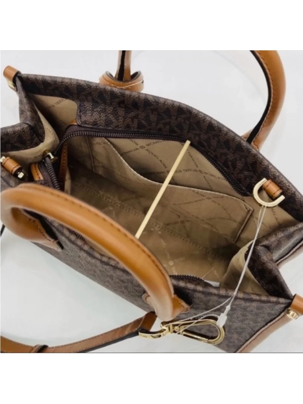 New Michael Kors Mirella Small Crossbody Tote Bag Brown